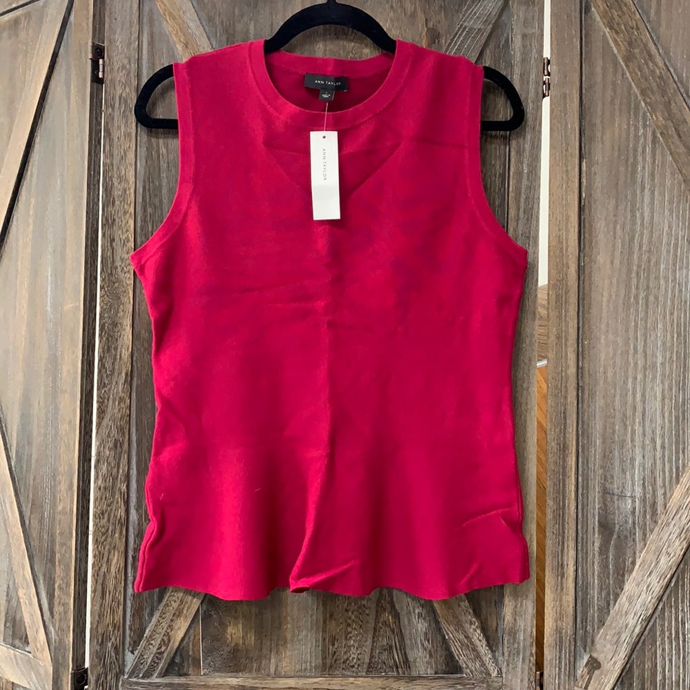 New with tags Ann Taylor top. Berry color size L